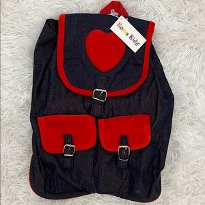 Red Hearts Backpack Multipockets